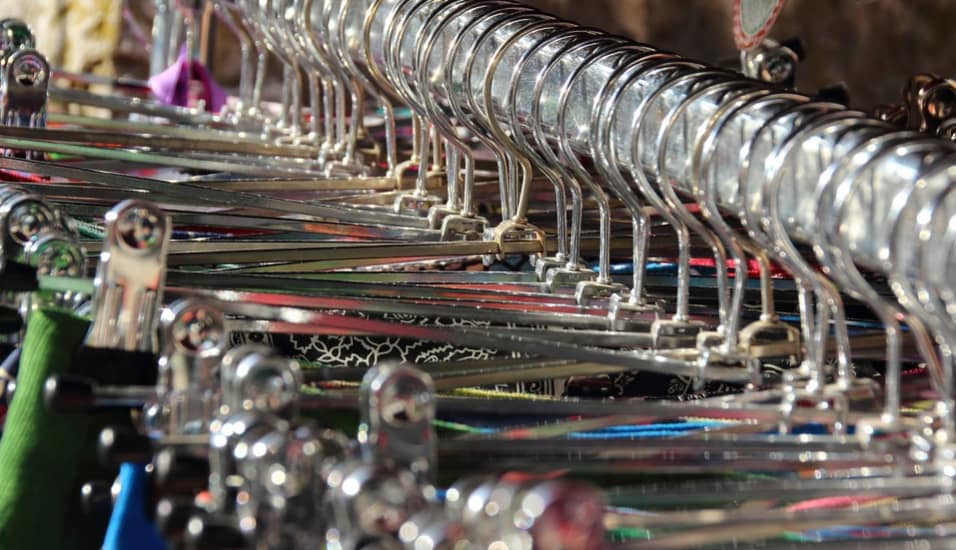 clothes in a boutique